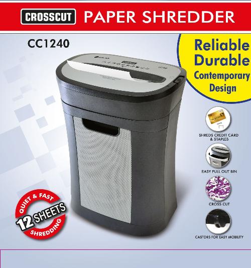 Cross cut shredder 4x33mm 12sht
