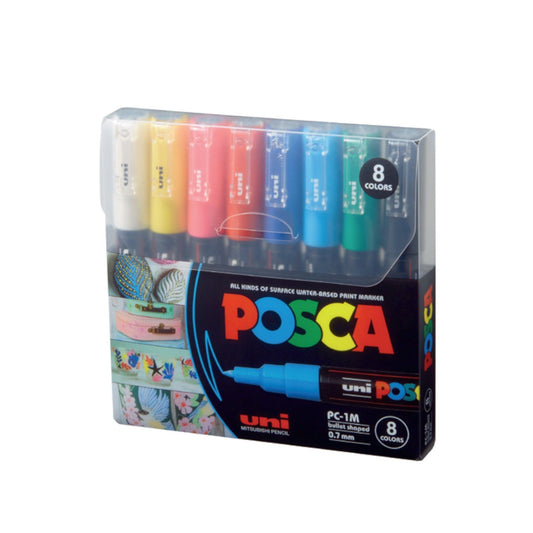 Uni Posca Marker PC-1M Bullet Pack 8 Assorted Colours