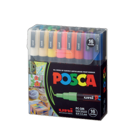 Uni Posca Marker PC-3M Bullet Pack 16 Colours