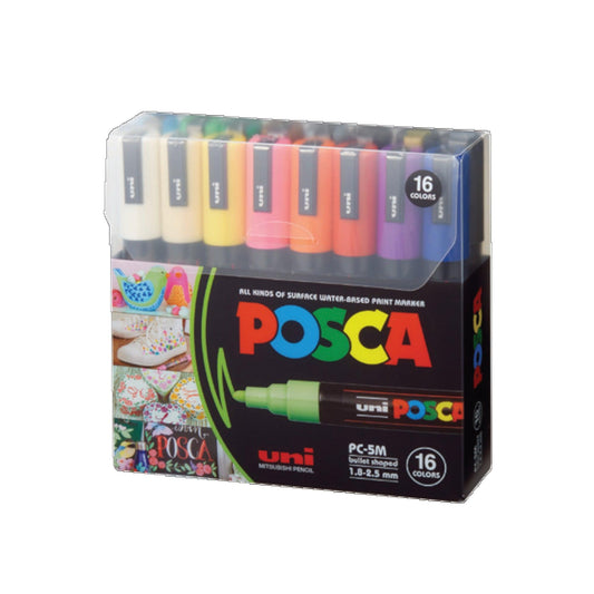 Uni Posca Marker PC5M Bullet Marker 16 Colors Pack